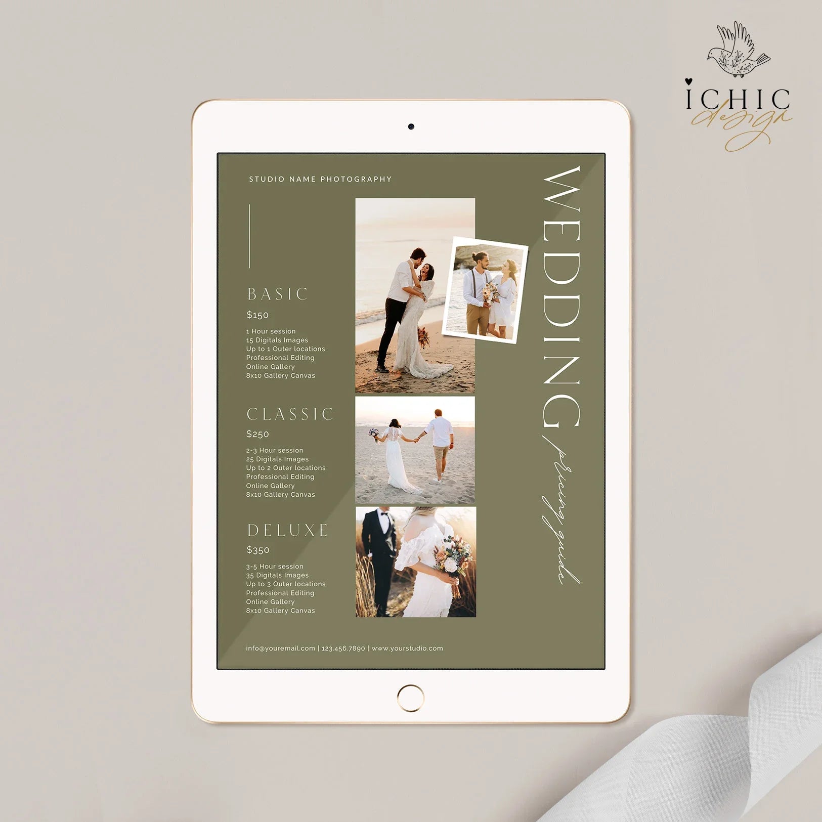 CANVA Template | Photography Pricing Template, Price Guide List for Photographers, Price Guide Template, Wedding Mini Session #Y23-PG21-CANVA