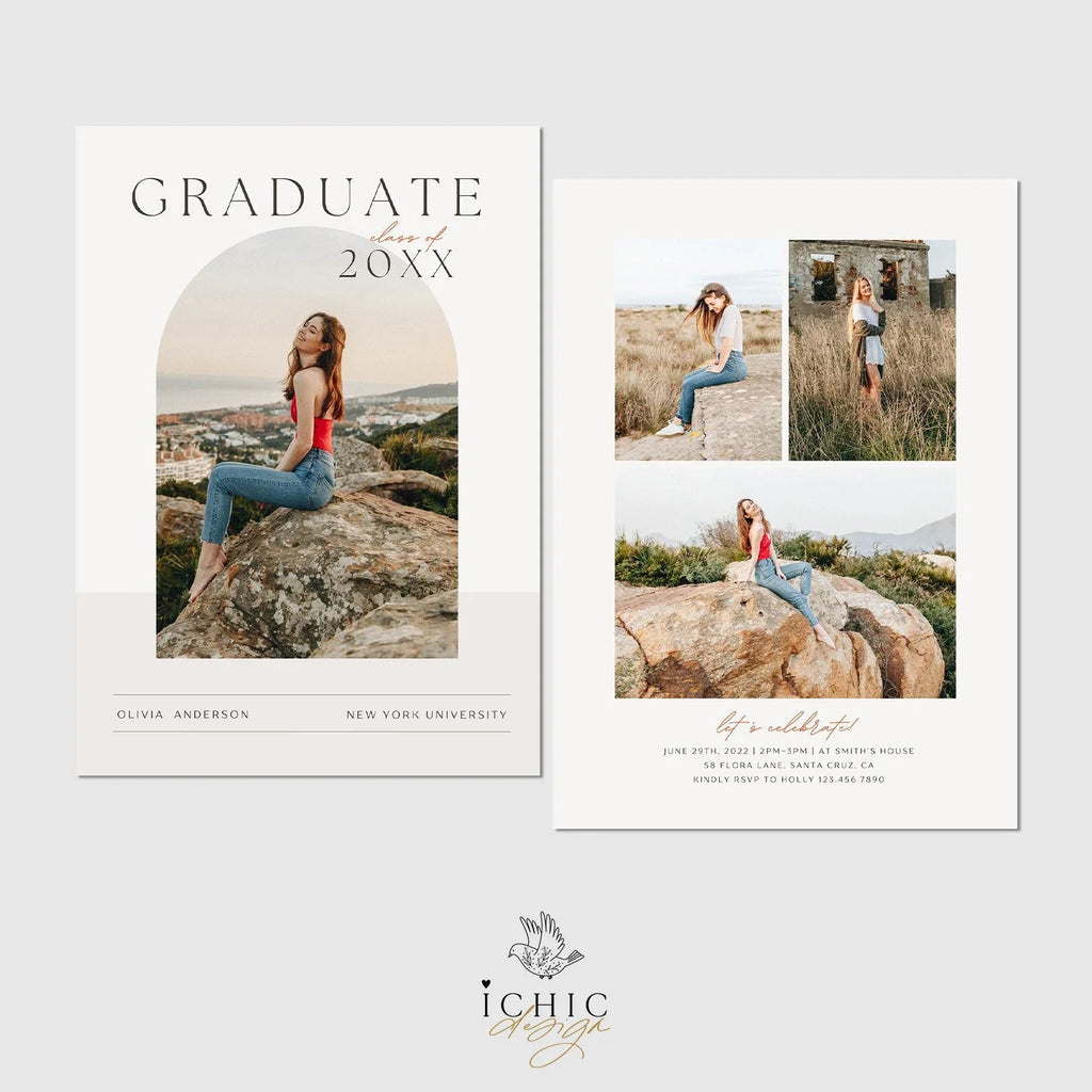 CANVA Graduation Announcement Template, Senior Card, Senior Graduation Announcement For Photography #Y23-SG1-CANVA