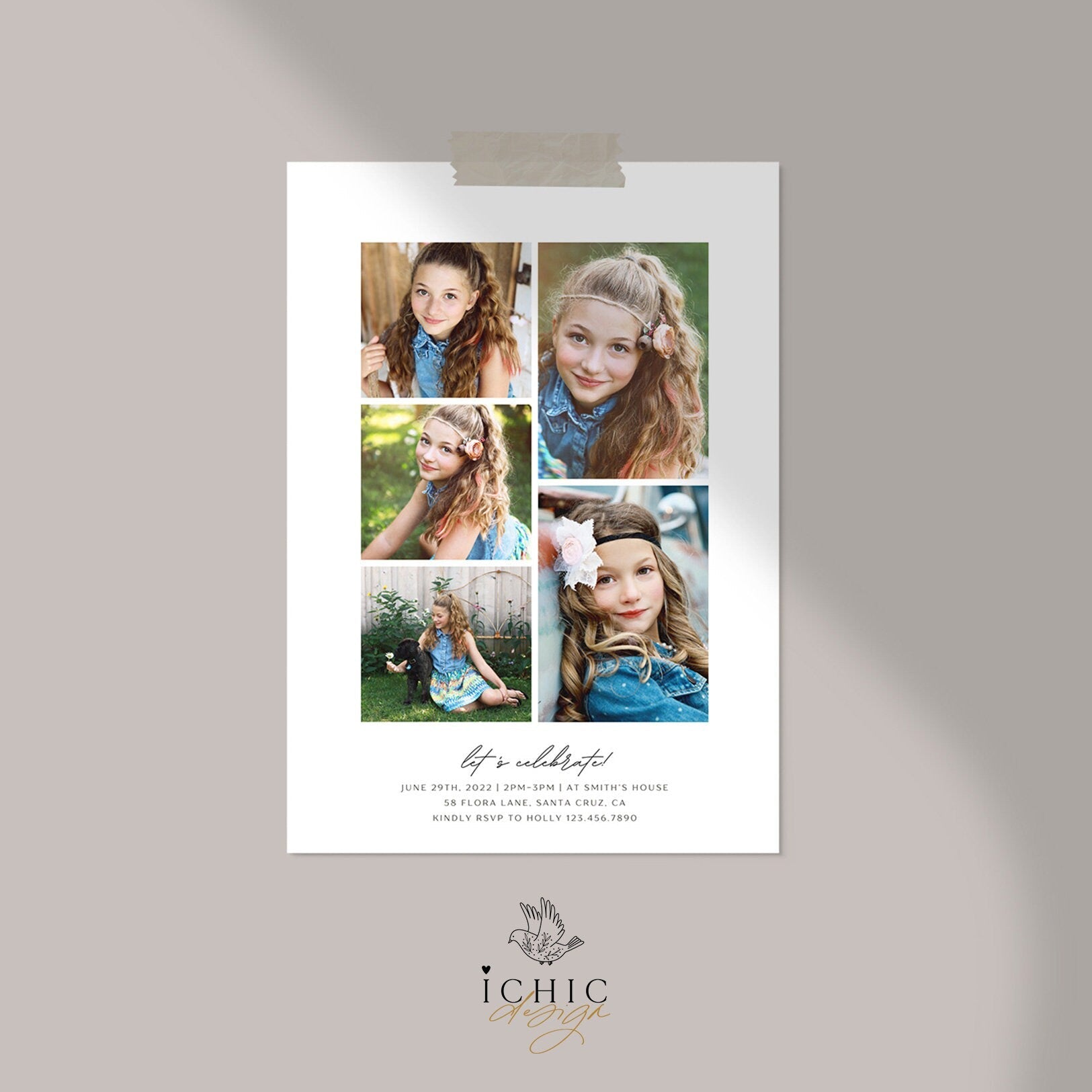 CANVA Graduation Announcement Template, Senior Card, Senior Graduation Announcement For Photography #Y23-SG5-CANVA