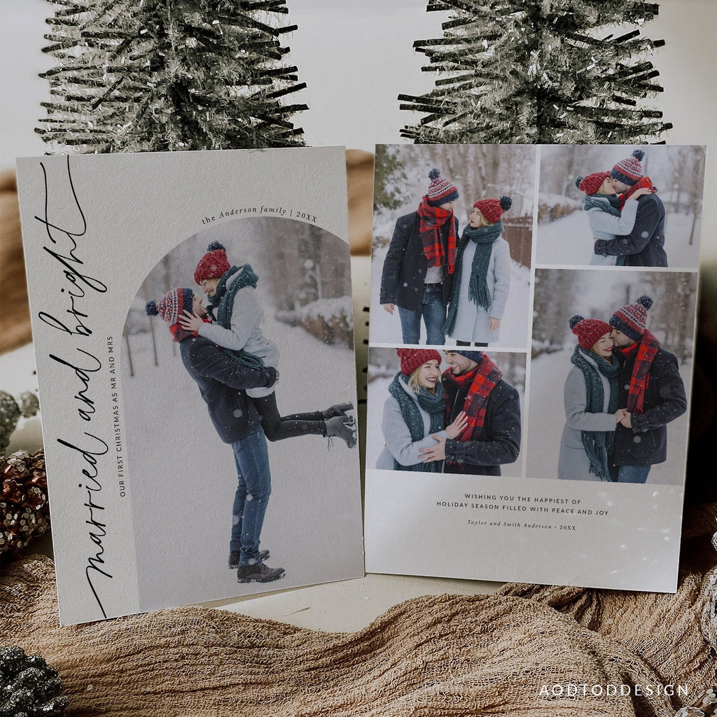 Married and Bright Christmas Card, Christmas Breeze, New, Christmas, Card, Template, Photography, Photoshop, PSD, DIY #Y23-HD5-PSD