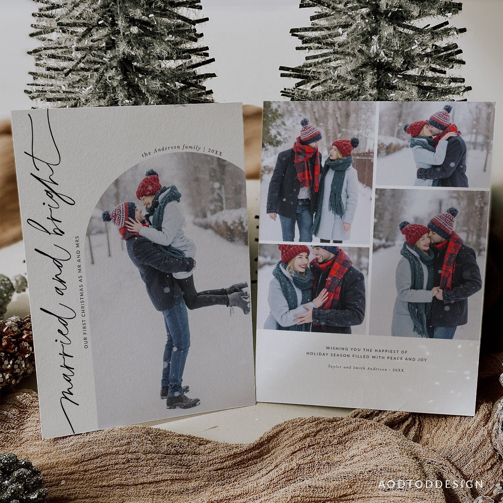 Married and Bright Christmas Card, Christmas Breeze, New, Christmas, Card, Template, Photography, Photoshop, PSD, DIY #Y23-HD5-PSD