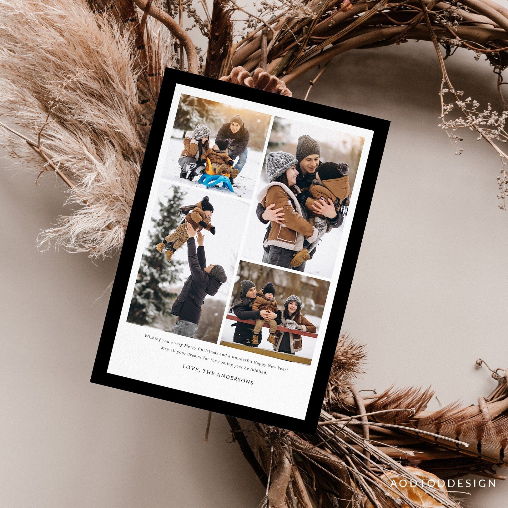 Minimalist Merry Christmas Card Template, Christmas Breeze, New, Christmas, Card, Template, Photography, Photoshop, PSD, DIY #Y23-HD3-PSD