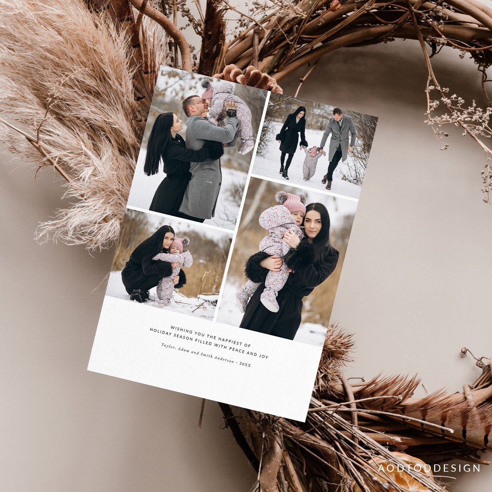 Merry Christmas Card Template, Christmas Breeze, New, Christmas, Card, Template, Photography, Photoshop, PSD, DIY #Y23-HD4-PSD