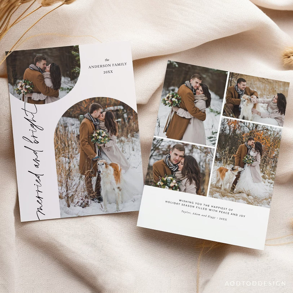 Married and Bright Christmas Card, Christmas Breeze, New, Christmas, Card, Template, Photography, Photoshop, PSD, DIY #Y23-HD6-PSD