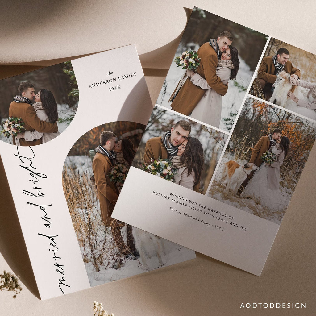Married and Bright Christmas Card, Christmas Breeze, New, Christmas, Card, Template, Photography, Photoshop, PSD, DIY #Y23-HD6-PSD