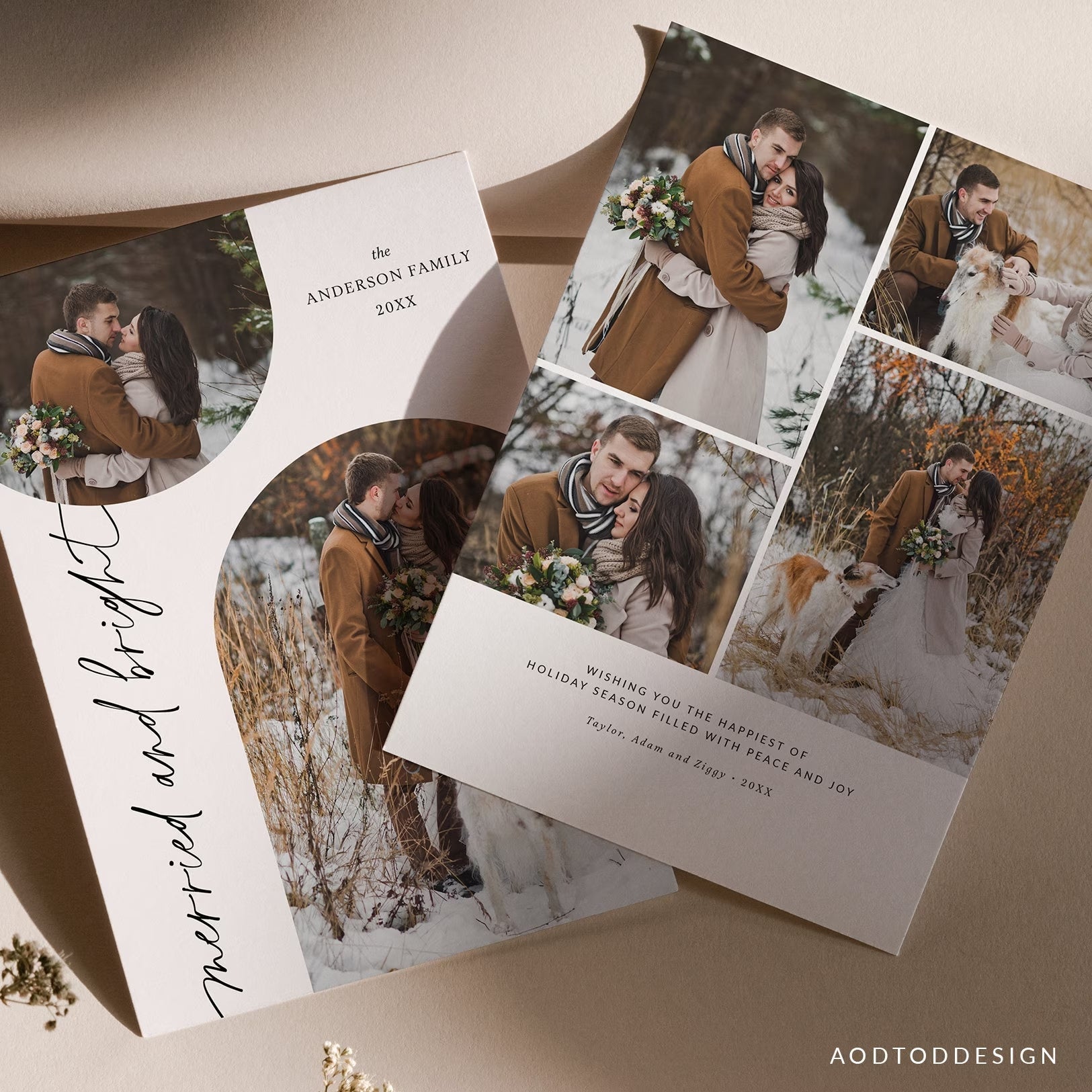 Married and Bright Christmas Card, Christmas Breeze, New, Christmas, Card, Template, Photography, Photoshop, PSD, DIY #Y23-HD6-PSD