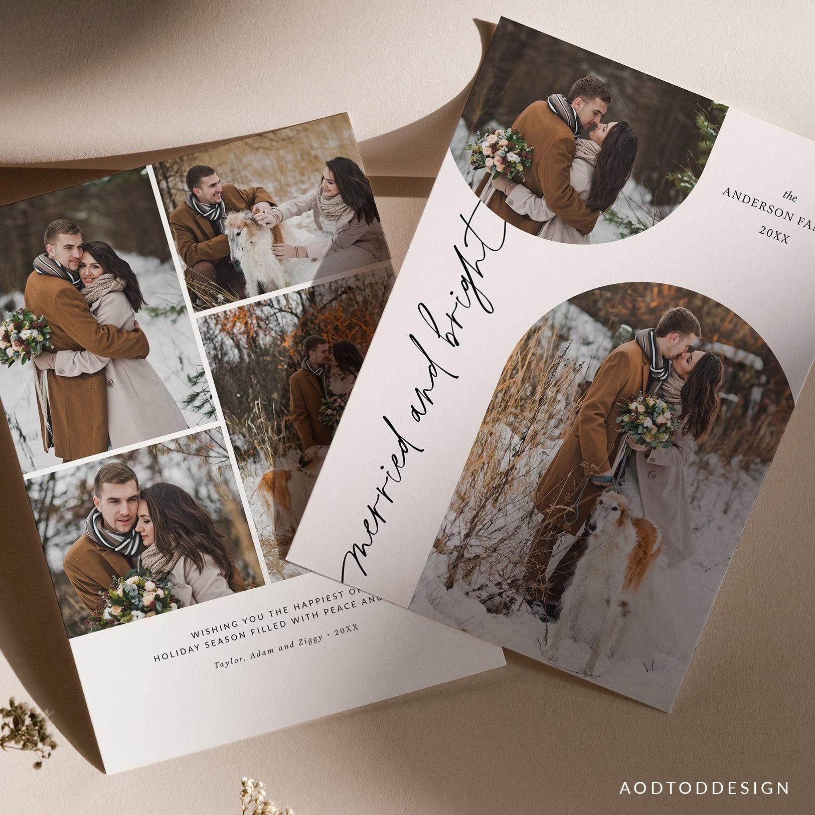 Married and Bright Christmas Card, Christmas Breeze, New, Christmas, Card, Template, Photography, Photoshop, PSD, DIY #Y23-HD6-PSD