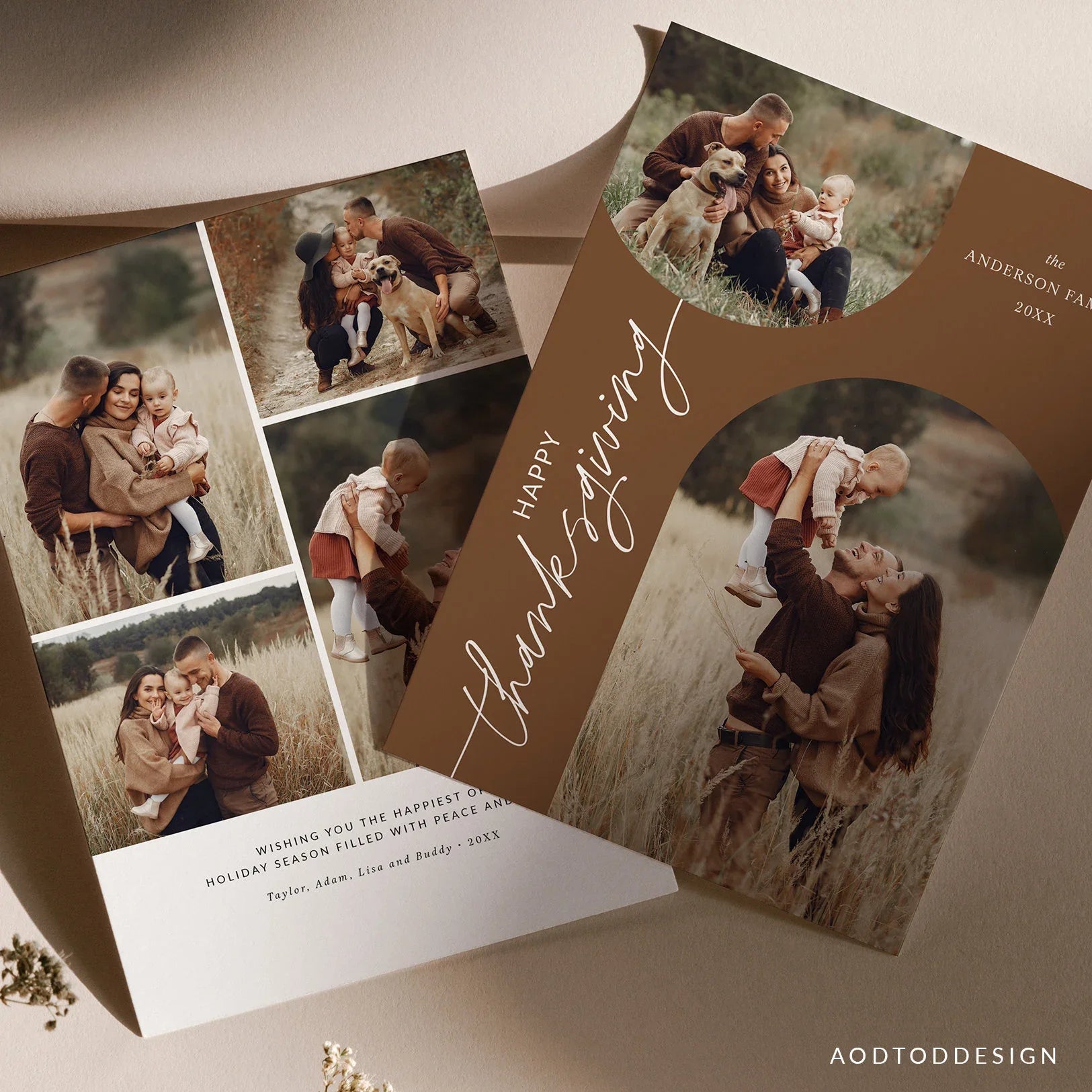 Thanksgiving Card Template, Thankful Photo Card, New, Fall greetings, Christmas, Card, Template, Photography, Photoshop, PSD #Y23-HD8-PSD