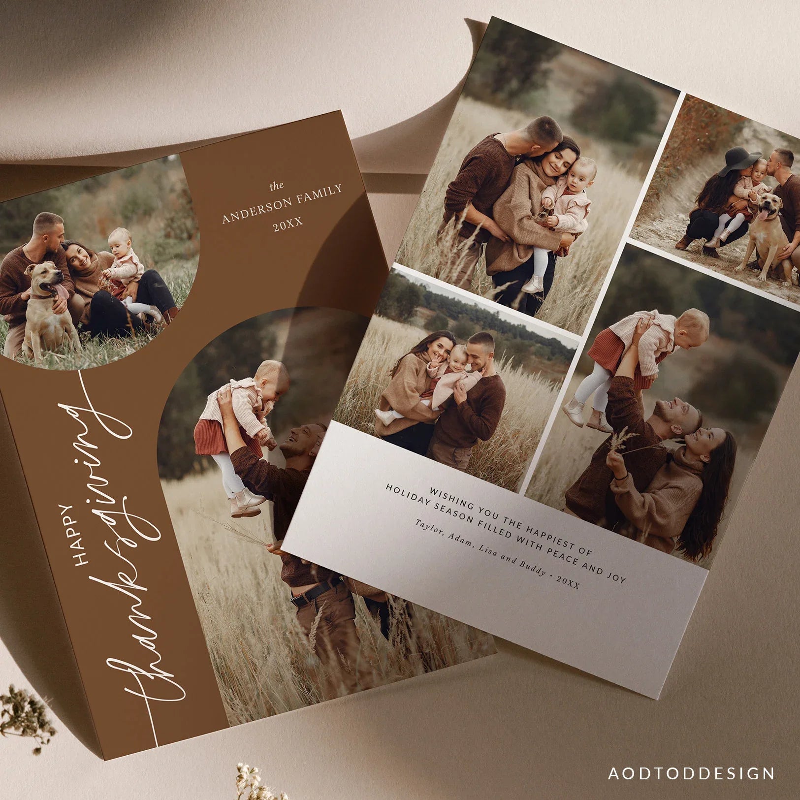 Thanksgiving Card Template, Thankful Photo Card, New, Fall greetings, Christmas, Card, Template, Photography, Photoshop, PSD #Y23-HD8-PSD