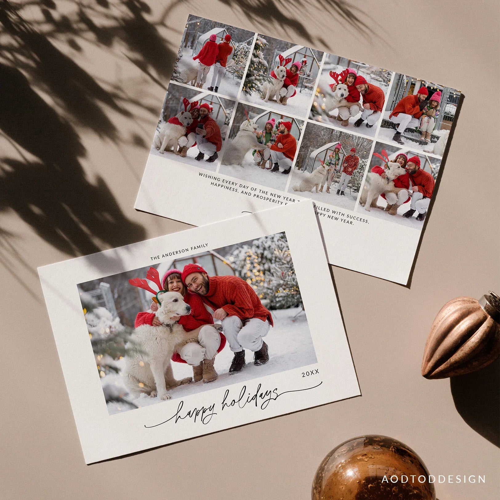 Happy New Year Card Template, Minimalist Holiday Card, New Years Photo Card, Template, Photography, Photoshop, PSD, DIY #Y23-HD12-PSD