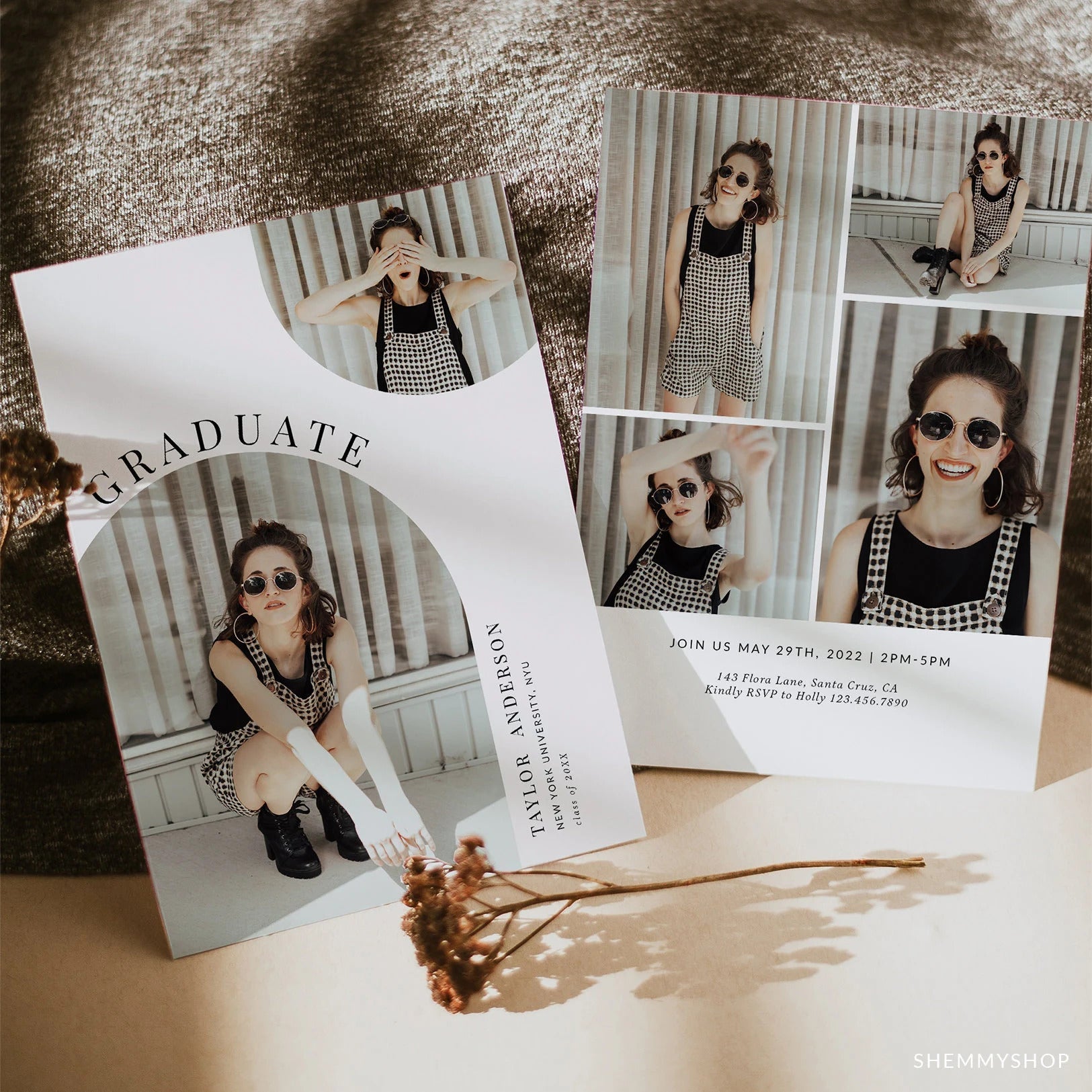 Minimalist Graduation Announcement Template, Senior Card, Senior Graduation Announcement For Photography, Photoshop, PSD #Y23-SG1-PSD