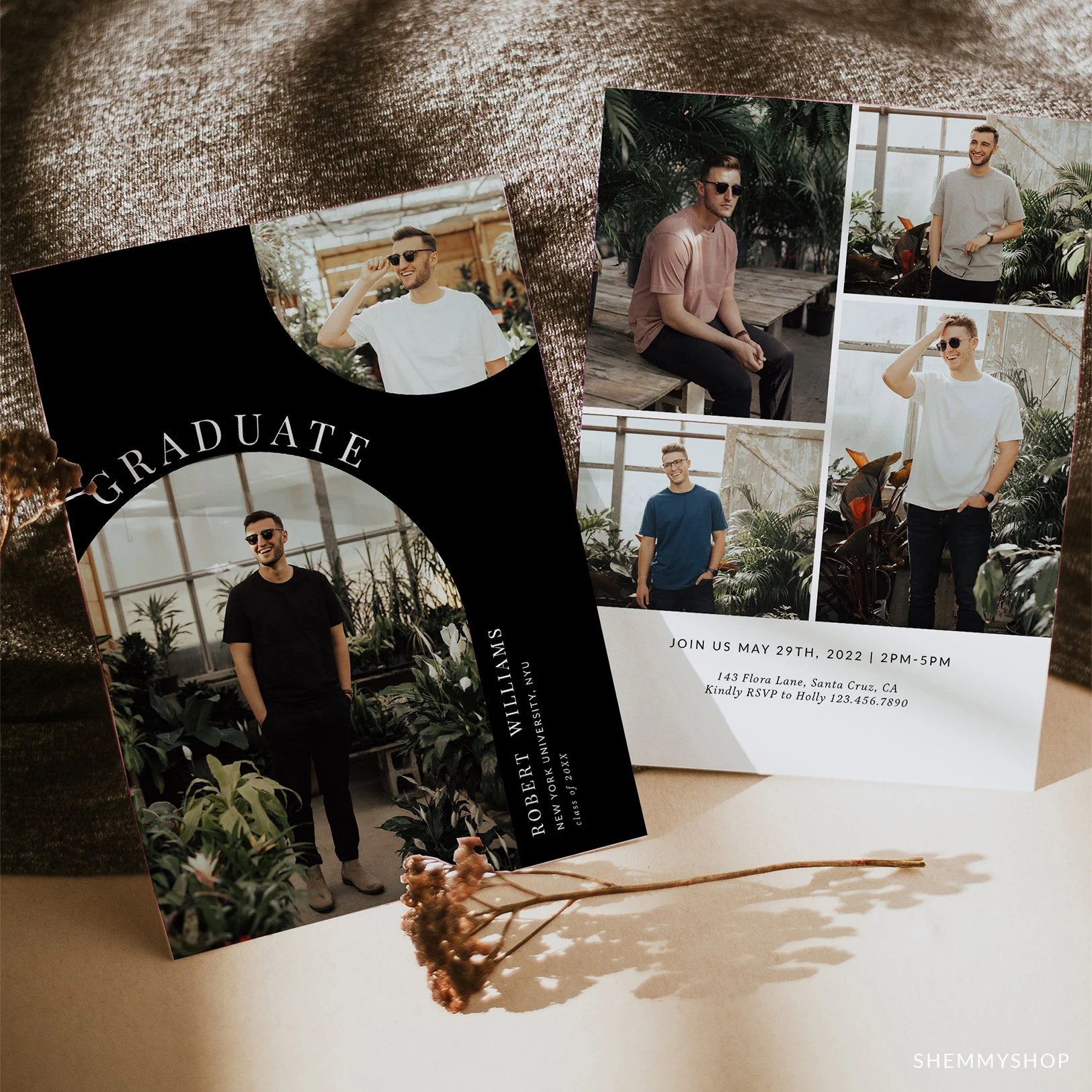 Graduation Announcement Template, Senior Card,Senior Graduation Announcement For Photography, Photoshop, PSD #Y23-SG2-PSD